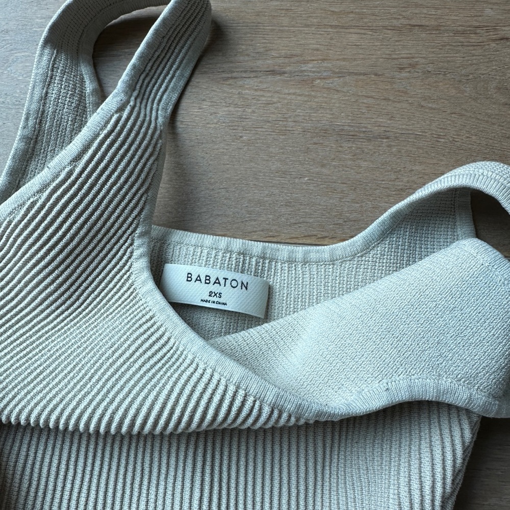 Aritzia Babaton sculpt knit tank top matte pearl